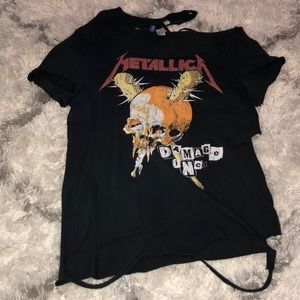 black cut out Metallica shirt